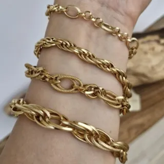 دستبند زنجیری مشابه طلا