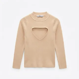 بلوز بافت کرم zara