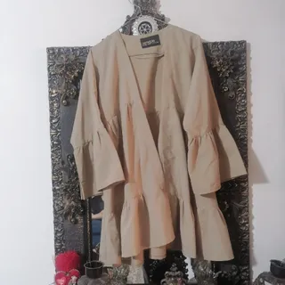 مانتو عروسکی خاکی رنگ