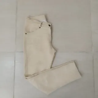 شلوار کرمی کتان