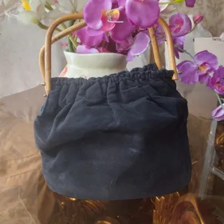 کیف مخمل خارجی دسته چوبی