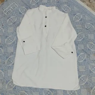 شومیز نخی جلو بسته سفید