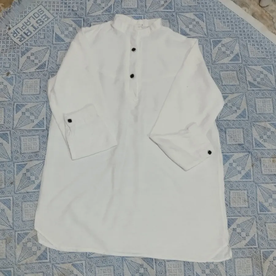 شومیز نخی جلو بسته سفید
