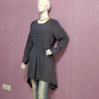مانتو جلو بسته کمربند دار