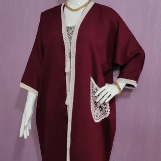 مانتو عبایی زرشکی