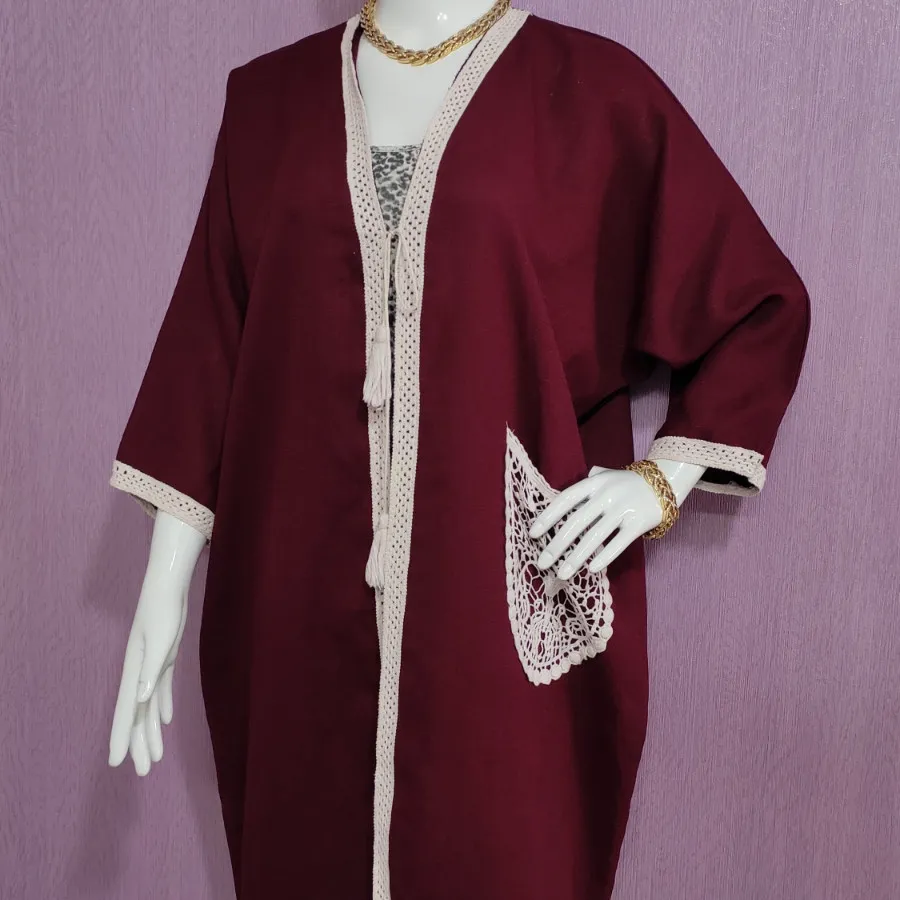 مانتو عبایی زرشکی