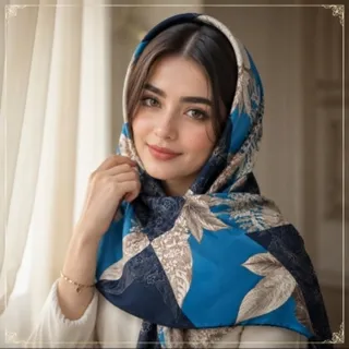 روسری ساتن دست دوز
