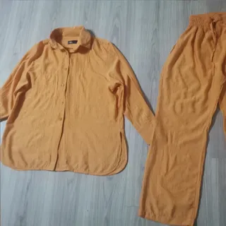 شومیز وشلوار نارنجی هلویی