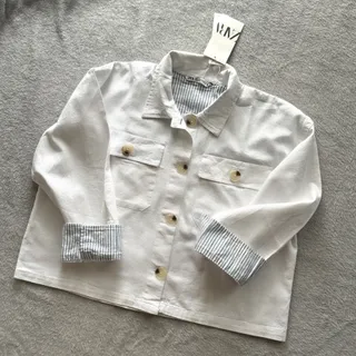 کت لینن سفید زارا zara