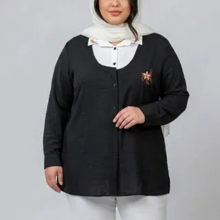 شومیز یقه سفید مشکی