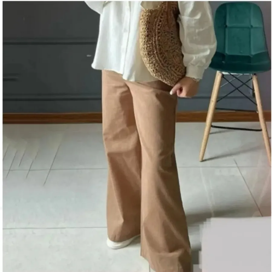 شلوار نیم بگ پارچه ای
