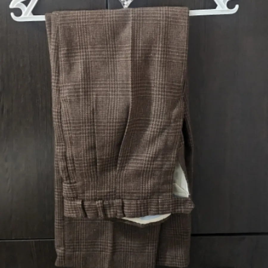 شلوار چهارخونه پشمی