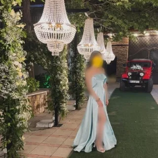 پیراهن مجلسی بلند آبی