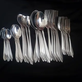 ست قاشق وچنگال استیل