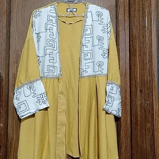 مانتو خردلی گلدوزی مجلسی