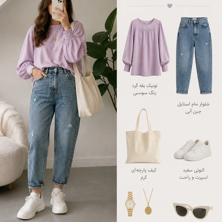 شلوار لی مام استایل
