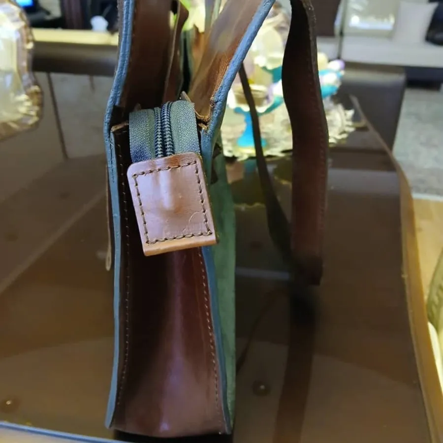 کیف ابی خاکستری جیر دکمه