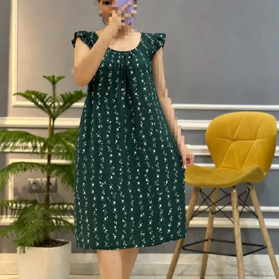 پیراهن ساحلی آستین پروانه