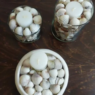 شمع باظرف پر از صدف