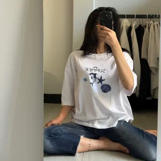تیشرت قواره باکسی تک رنگ