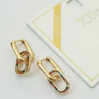 گوشواره قفلی آبکاری طلا