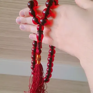 تسبیح کهربایی دانه درشت