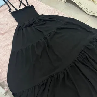 پیراهن ساحلی چیندار مشکی