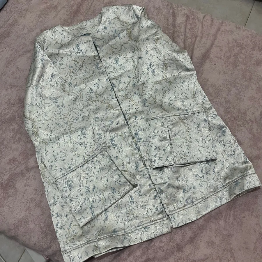 کت ژاکارد آستین چاکدار
