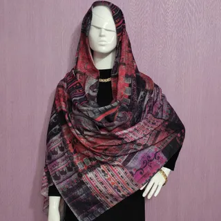 شال نخی کجراه طرح فیل