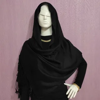 شال نخی کجراه مشکی