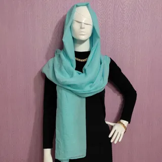 شال سیلک آبی فیروزه ای