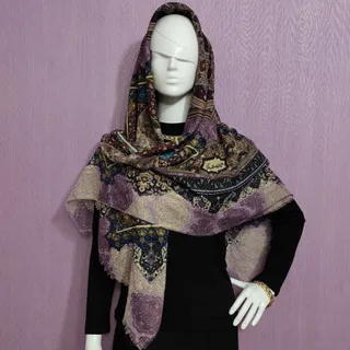 روسری نخی ژاکارد طرح سنتی