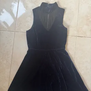 پیراهن مخملی سرمه ای