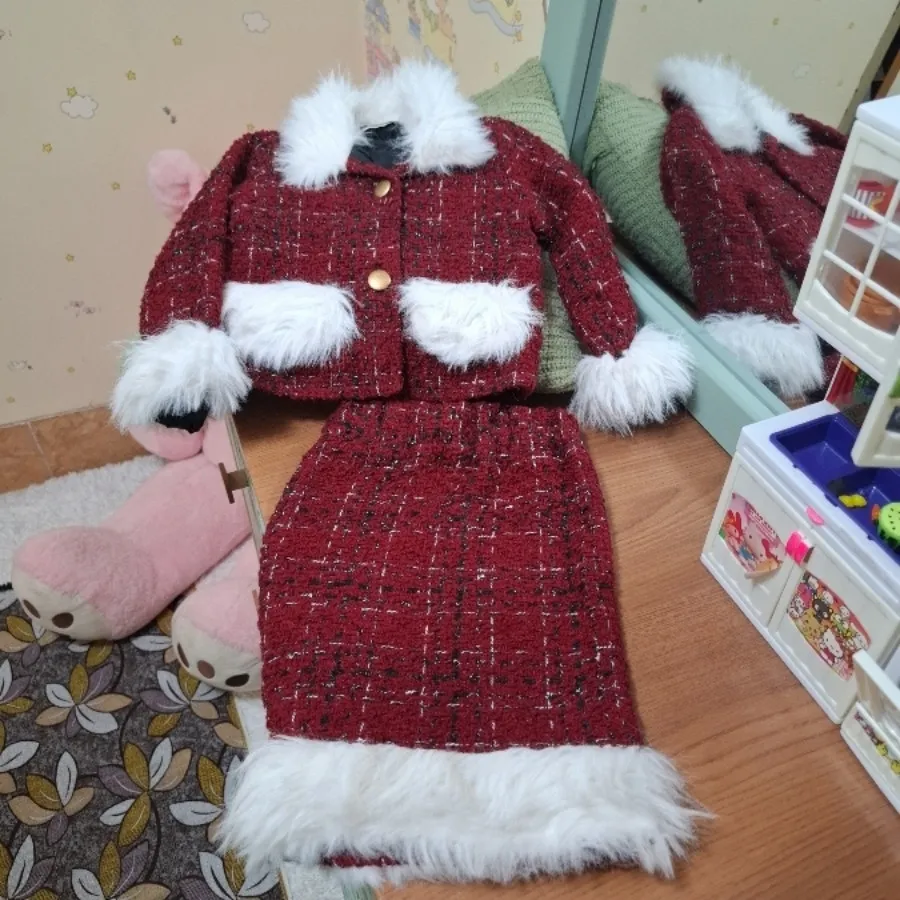 کت دامن دخترانه کریسمسی