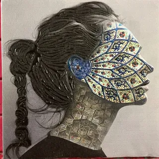 تابلو رزین زن مینا کاری