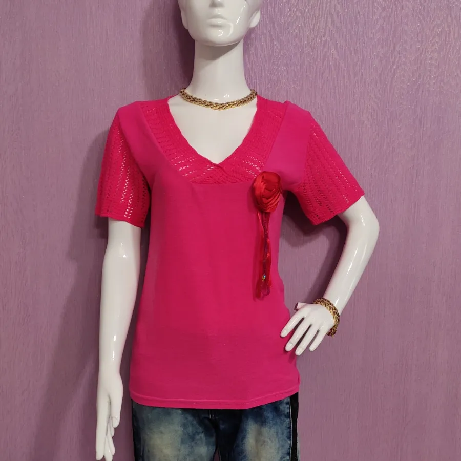 تیشرت حوله ای آستین بافت