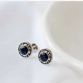 گوشواره سیاه قلم نقره 925