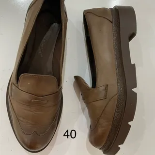 کفش چرم قهوه ای