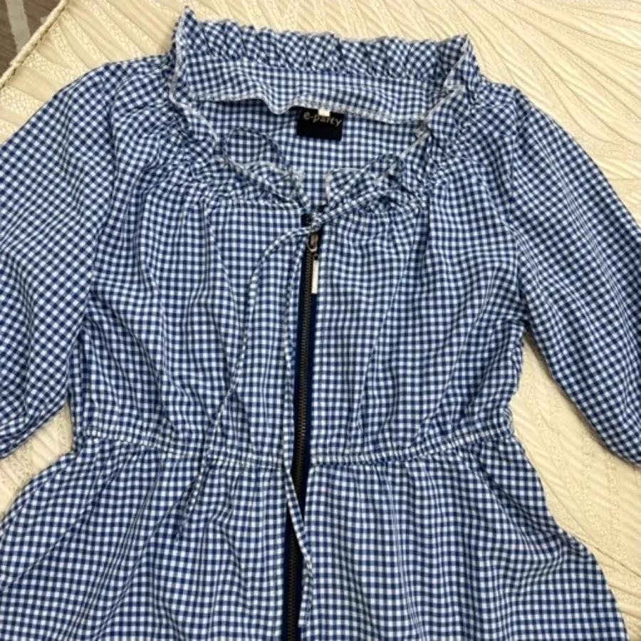 پیراهن چهارخونه ناز آبی