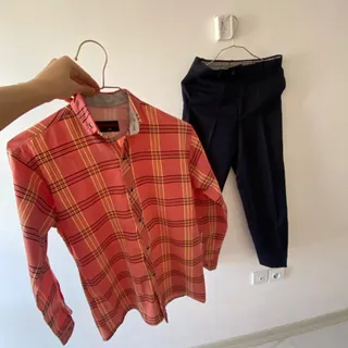 پیراهن پارچه ای و شلوار