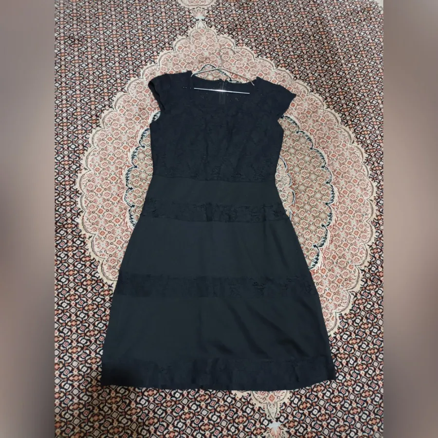 پیراهن مشکی کوتاه گیپور