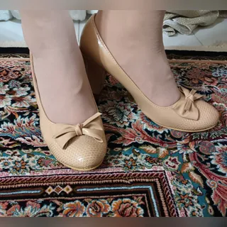 کفش نسکافه ای پاپیون دار