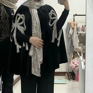 مانتو مجلسی سنگ دوزی شنلی
