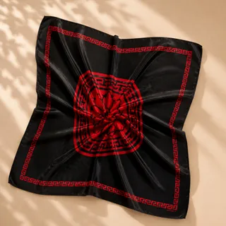 روسری ساتن قرمز مشکی