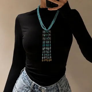 گردنبند فیروزه‌ای