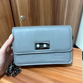 کیف چرمی طوسی