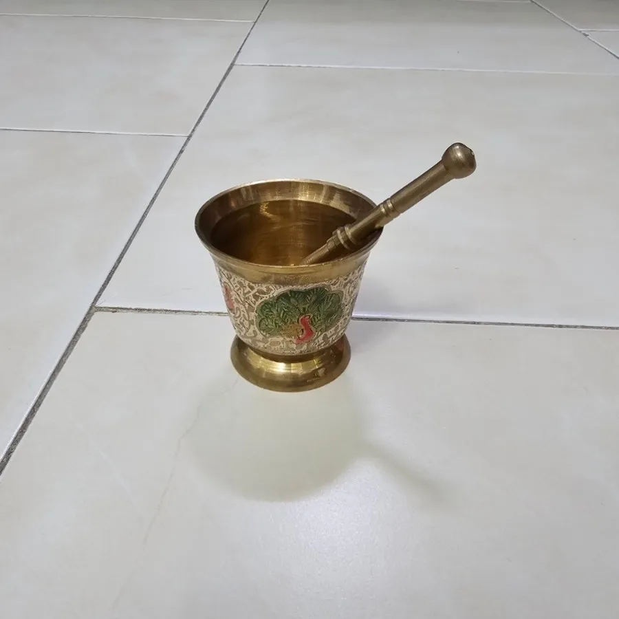 هاون یا زعفران ساب برنزی