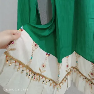 شال پرومیس سبز و کرم