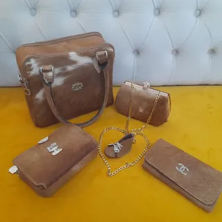 ست 5 تکه کیف چرم دستدوز خ