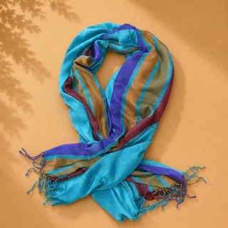 شال نخی طرح دار